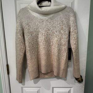 Tahari Beige Turtleneck Sweater with Sequin Details